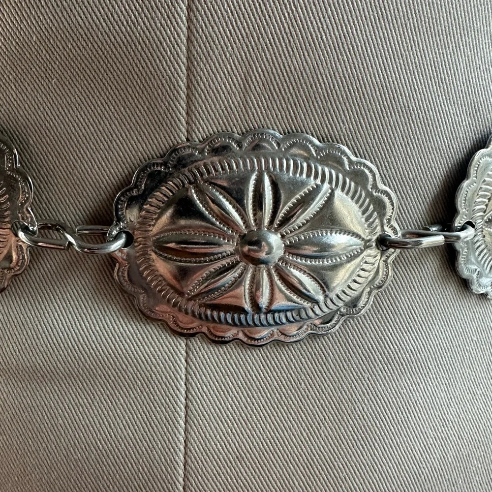 Vintage Silver Concho Belt - Picture 2 of 5